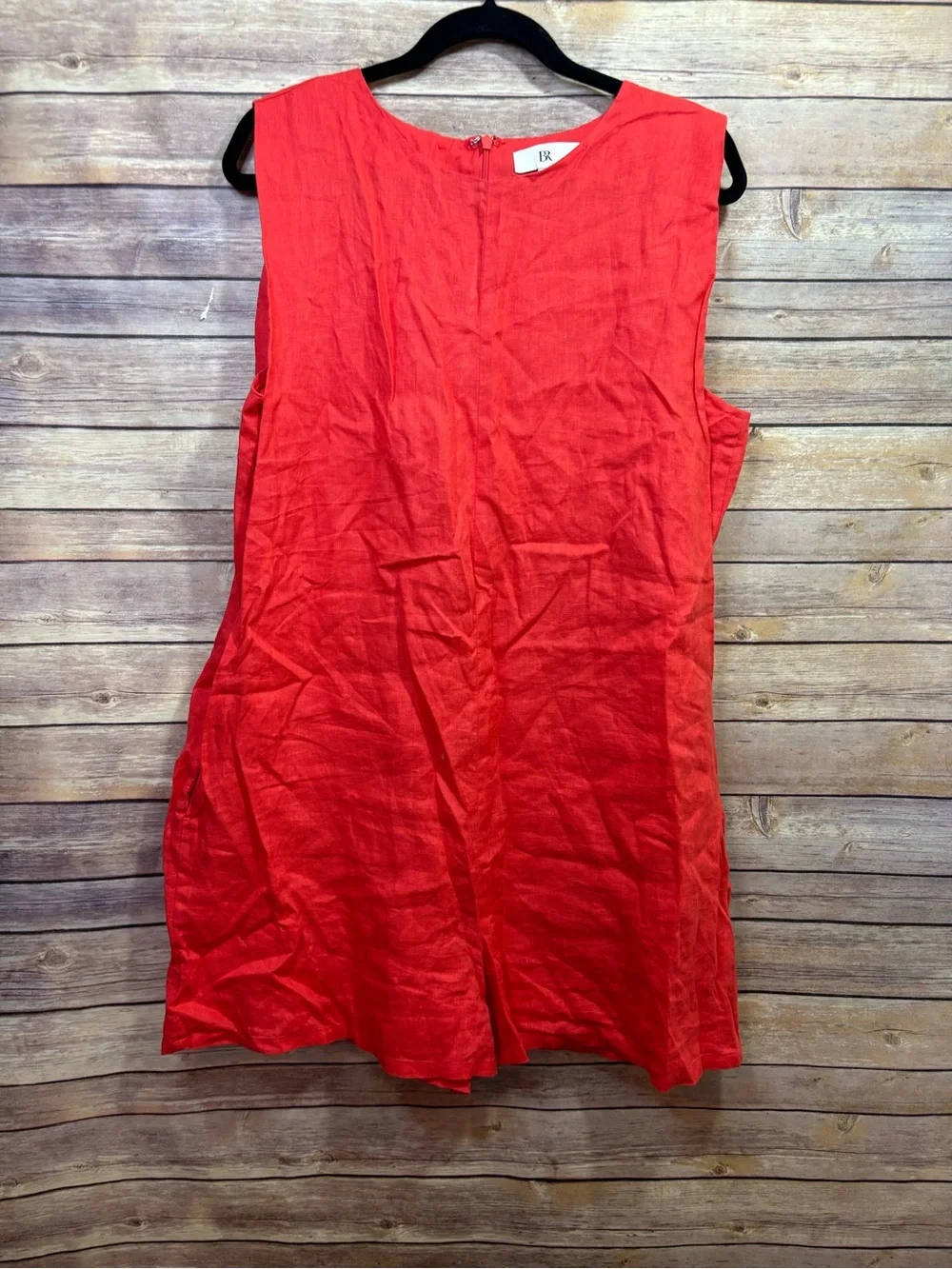 Banana Republic Coral Red Premium Linen Romper Size Large